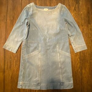 Adriano Goldschmied Denim Chambray Long Sleeve Dress With Pockets Size XS B29